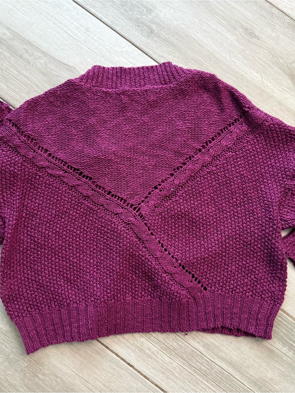 NATURAL LIFE Button-Front Cropped Cardigan Trio - Mustard, Purple, Rust - Picture 4 of 8